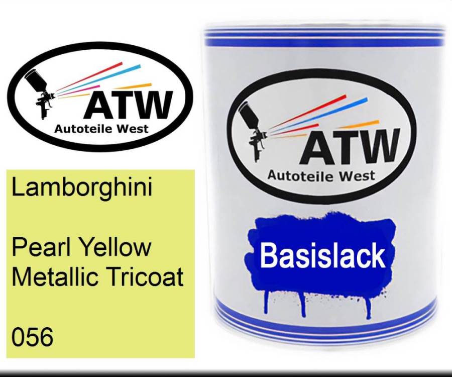 Lamborghini, Pearl Yellow Metallic Tricoat, 056: 1L Lackdose, von ATW Autoteile West.